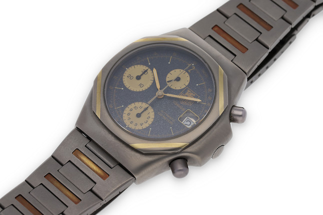 Bonhams Heuer. A Titanium Automatic Bracelet Watch with Date