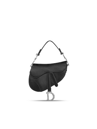 dior black saddle bag mini