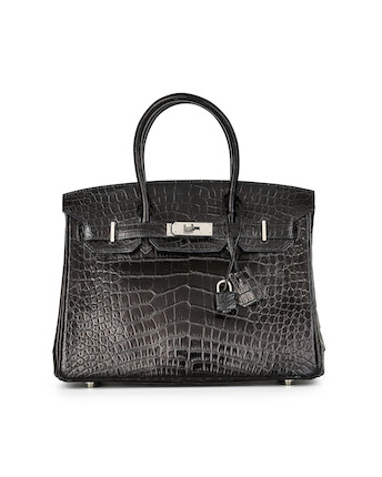 Bonhams : HermÈs Matte Black Alligator Birkin 30 With Palladium 