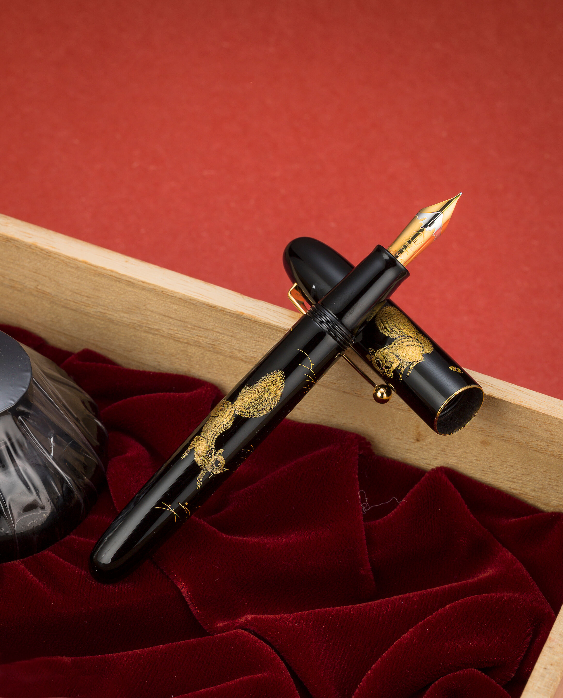 Bonhams : Namiki. A fine Squirrel fountain pen with box and paper ...