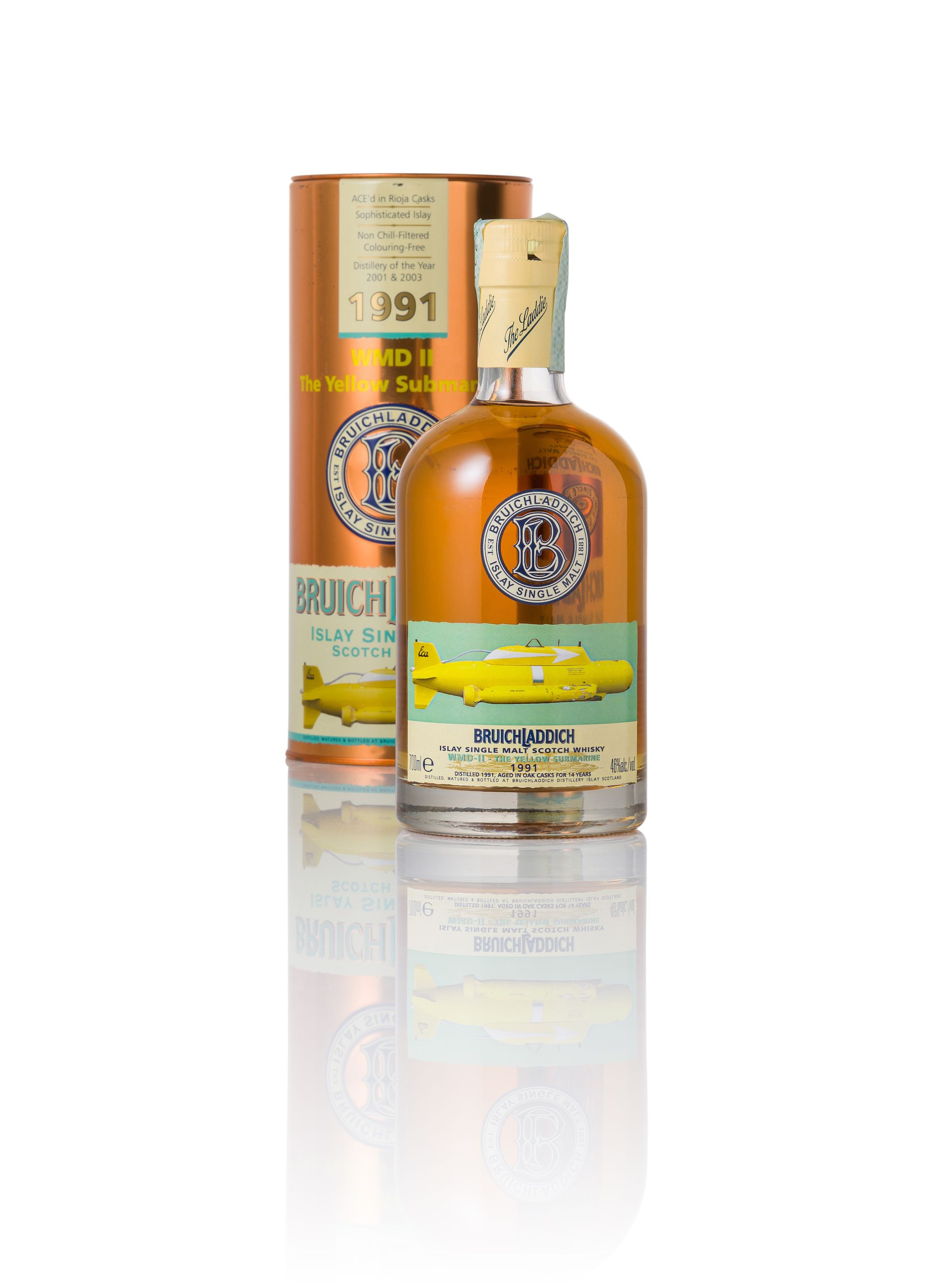Bonhams : Bruichladdich WMD II Yellow Submarine-1991-14 year old