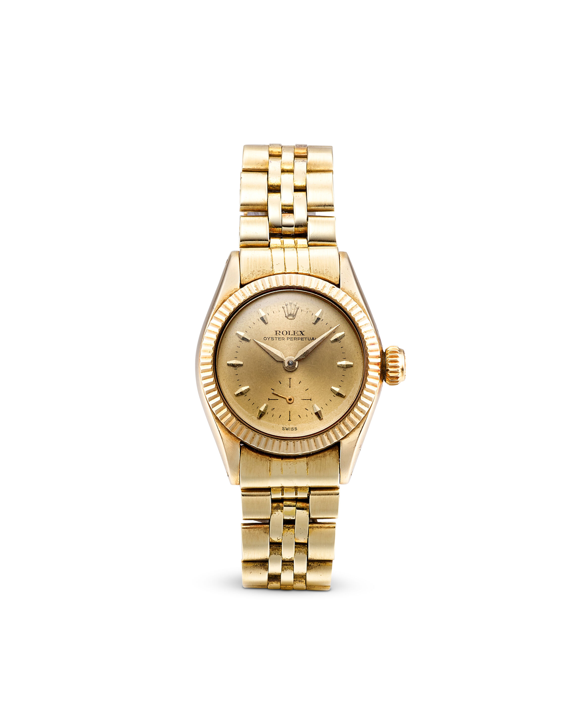 Bonhams : ROLEX | OYSTER PERPETUAL, REF.6509, A 14K YELLOW  display picture 3